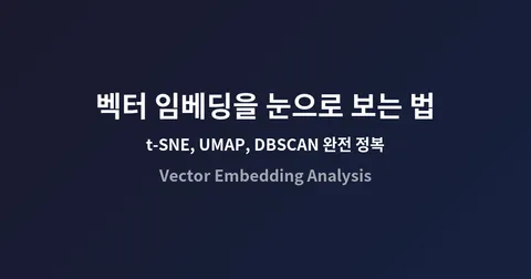 벡터 임베딩을 눈으로 보는 법: t-SNE, UMAP, DBSCAN 완전 정복