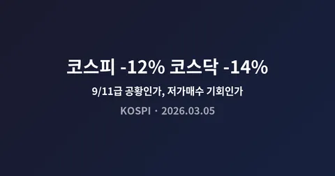 코스피 -12%, 코스닥 -14%: 9/11급 공황인가, 저가매수 기회인가